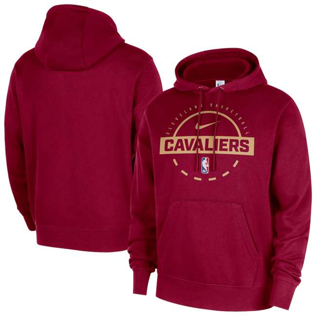 Men's Cleveland Cavaliers Wine 2025/26 Practice Club Pullover Hoodie